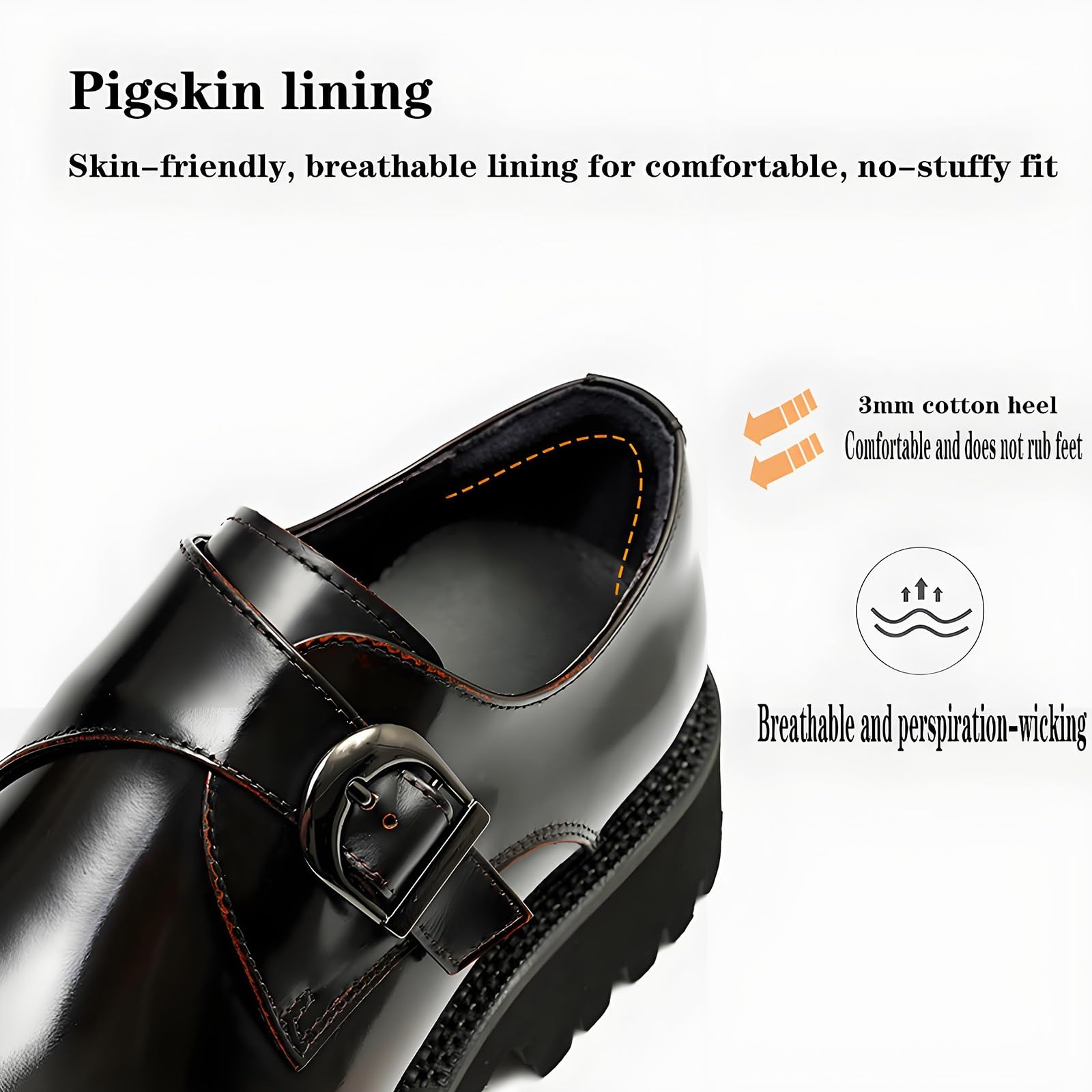 Męskie buty do sukienki biznesowej na co dzień i do biura, antypoślizgowa gumowa podeszwa, podwyższające wsparcie, oddychające skórzane oksfordy, Brązowy, 38.5 EU