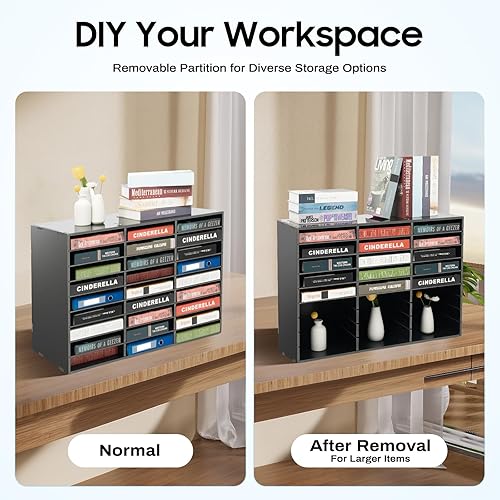 Miniatura 5 de Mail Sorter Organizer, 27 Compartments Mailbox for Classroom, Desktop File Organizer with Adjustable Shelves, for Office Home Classroom, Black