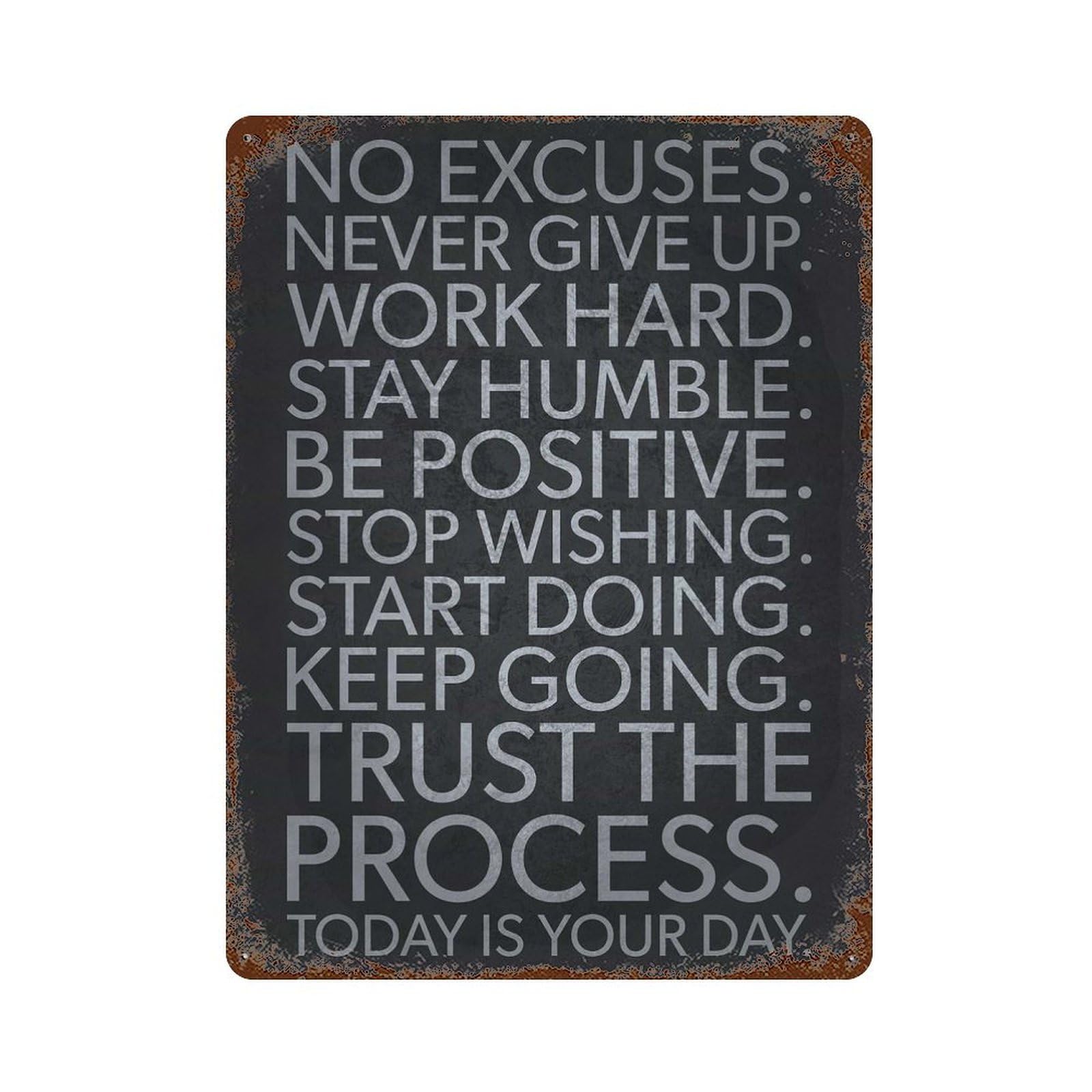 Aged Metal Wall Plaque with Today Is Your Day Design 15.7"x11.8", for Shed, Workshop And Garage Wall Decor, Decorative Metal Wall Art