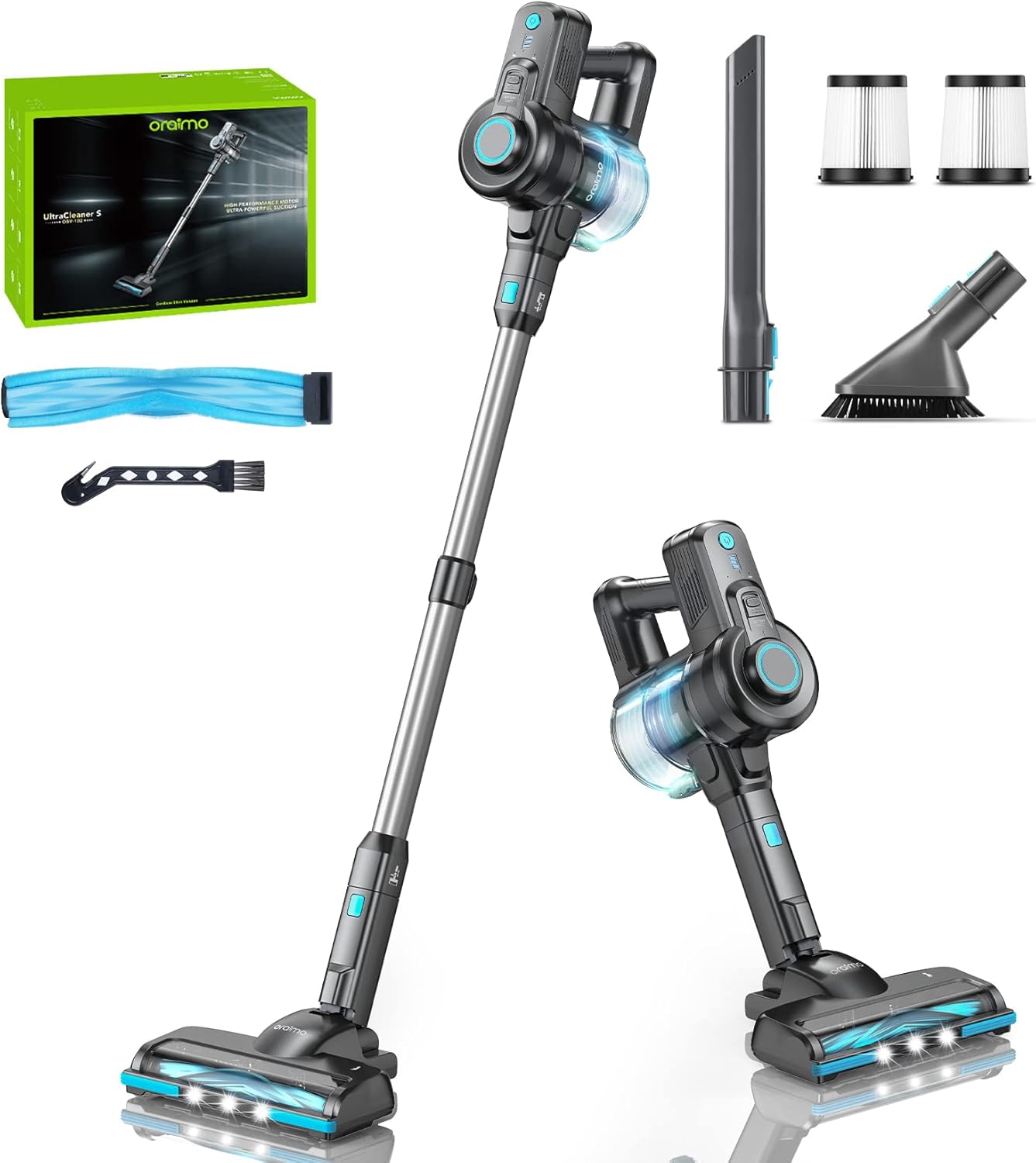 Oraimo Cordless Vacuum Cleaner, 6in1 SelfStanding Stick Vacuum