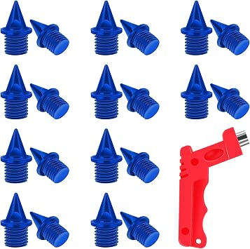 AUGSUN 20pcs 1/4inch Hard Steel Track and Cross Country Spikes with Spike Wrench, Replacement Spikes for Sprint Sports Short Running Shoes