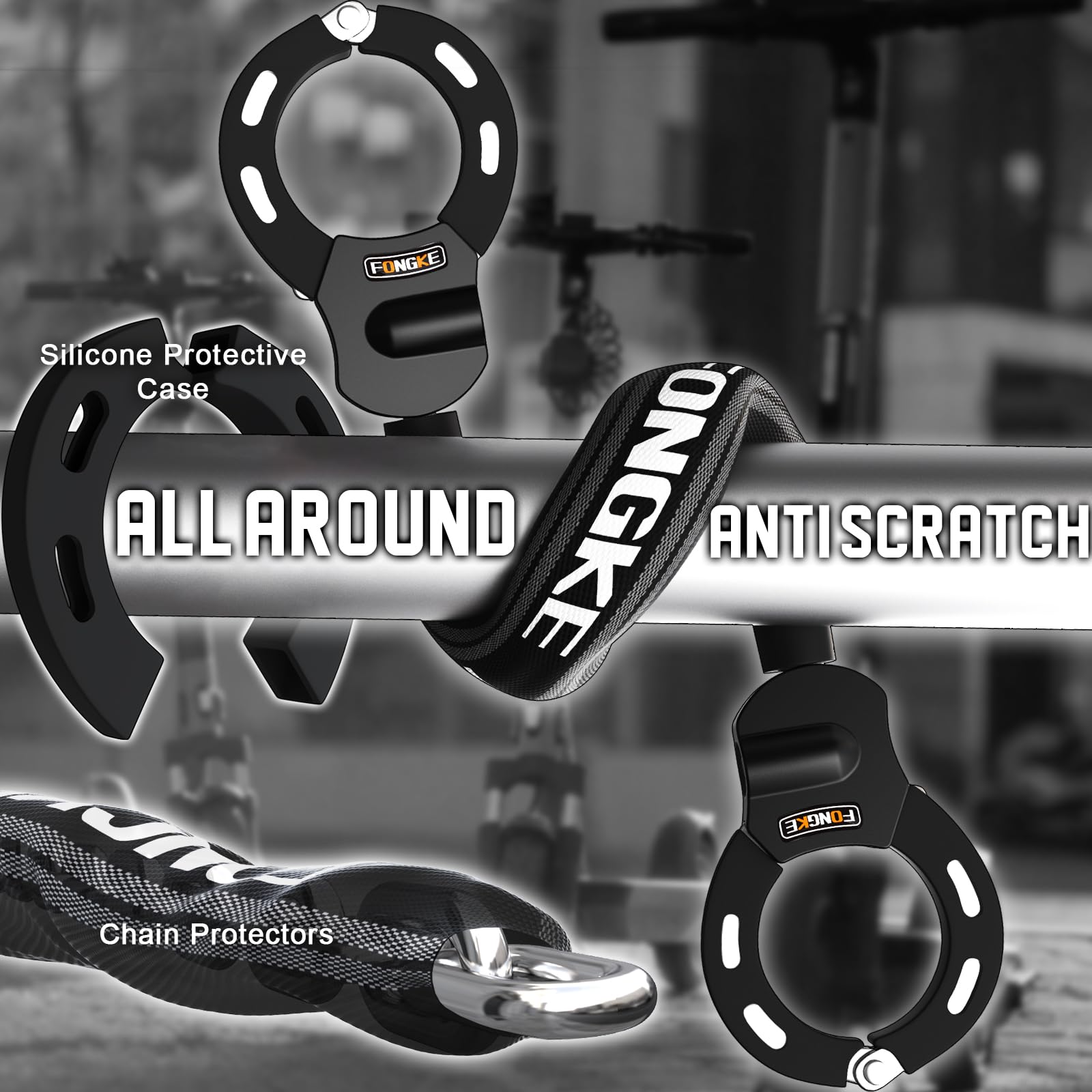 Lucchetto Monopattino Elettrico, Catena Bicicletta Antifurto 8mm, Lucchetto Bici con Borsa Impermeabile, Resistente Taglio Lucchetti a Catena, Alta Sicurezza Accessori Monopattino Elettrico e Biciclet