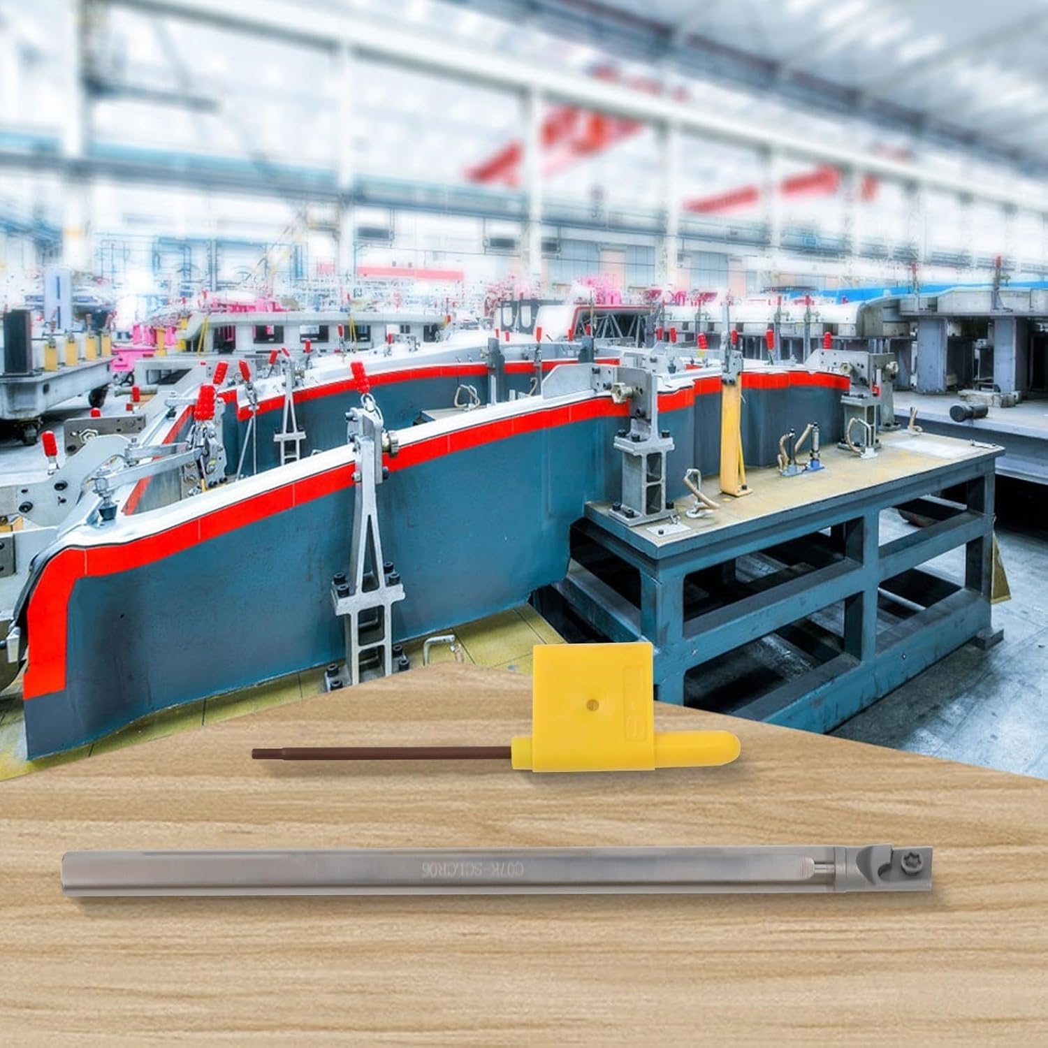 Solid Carbide Tool Holder C07K-SCLCR06 for CCMT0602 Insert, 100mm Length, 7mm Shank Diameter, Anti-Shock Design, High Grip for CNC Boring Bar Cutter Applications