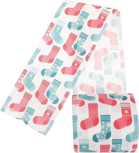 EXCEART 1 rollo de papel higiénico de Navidad, calcetines de Navidad, patrón de cara, toalla de papel higiénico, servilletas de papel higiénico,