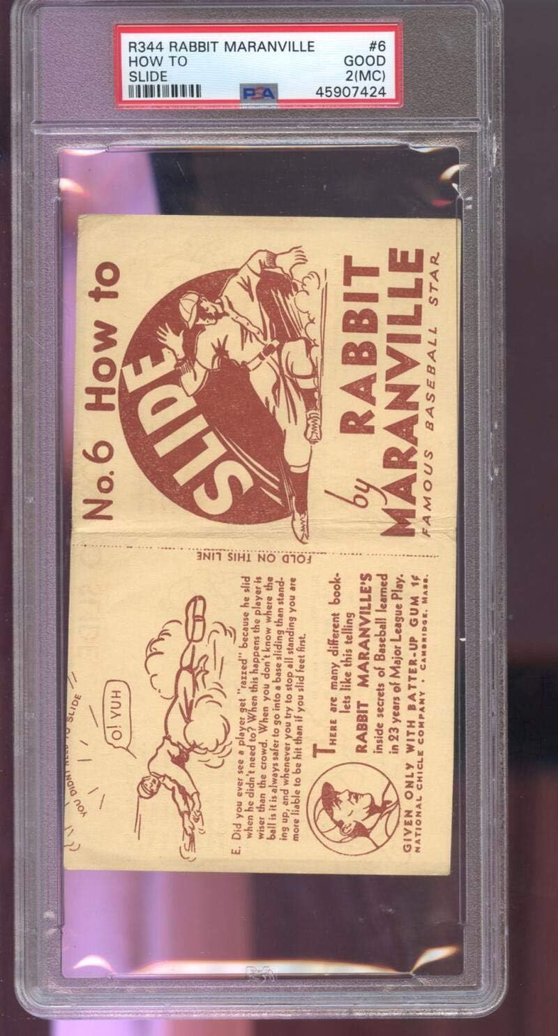 1936 R344 National Chicle Rabbit Maranville #6 How To Slide PSA 2 (MC) Graded Baseball Card