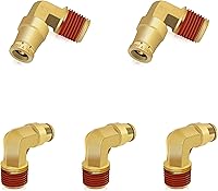 Vista 19 de Siptenk 1/2" Codo DOT de Latón Empuje para Conectar Accesorios de Línea de Aire 5 PIEZAS, Tubo de 1/2" OD x Rosca NPT de 1/2" Accesorios de Conexión