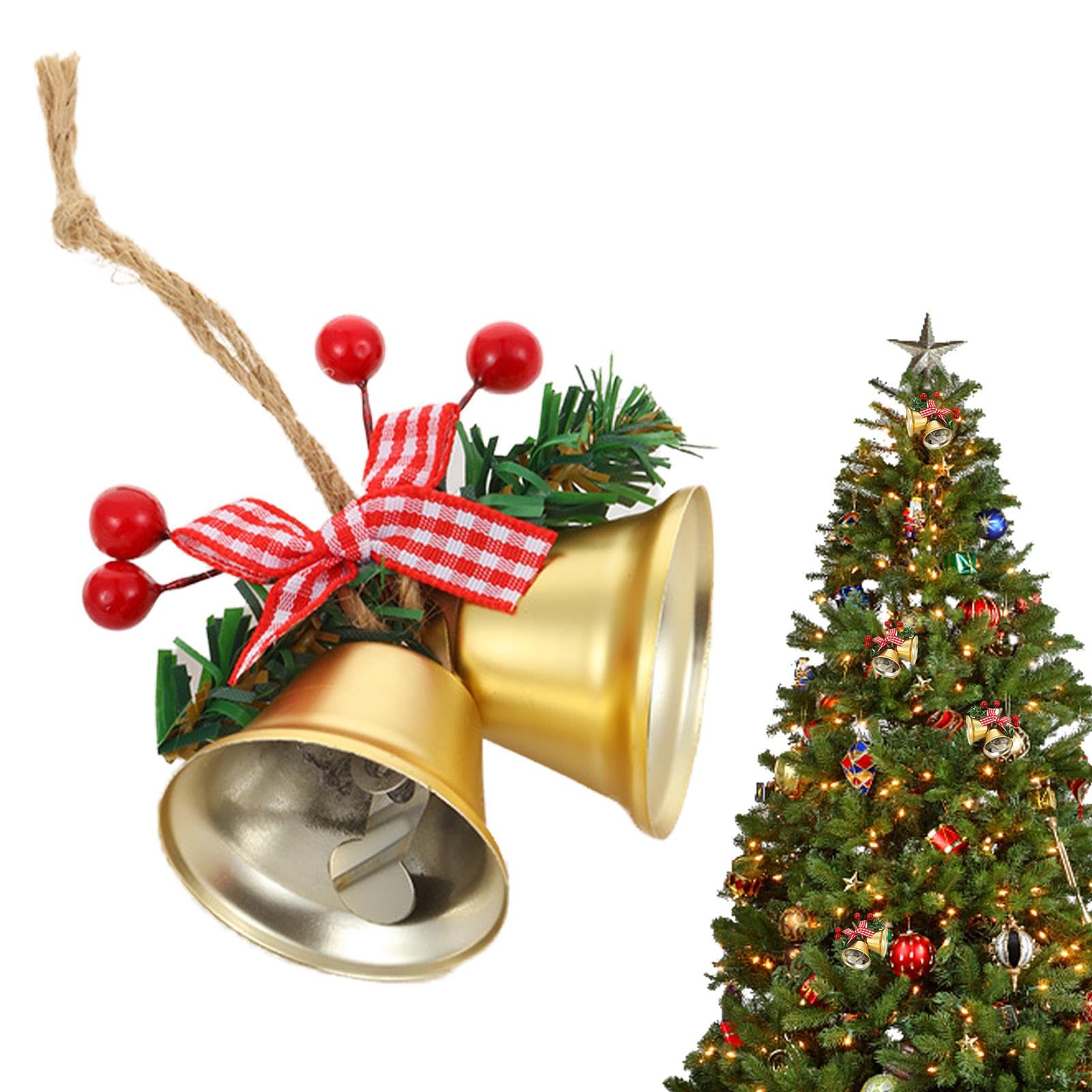 Adorno Navideño De Campana Grande De Metal - 6.3 Pulgadas Para Árbol, Corona Y Ventanas