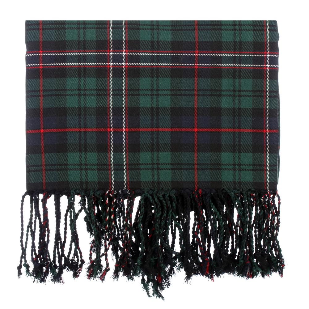 The Scotland Kilt Company Men's Scottish Fly Plaid in Scottish National - Tartan Polyviscose Lightweight Durable Shawl with Purled Fringe - 39” x 39”