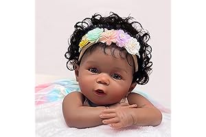 Reborn Baby Dolls Silicone Full Body: African American Lily with Lifelike Realistic Features