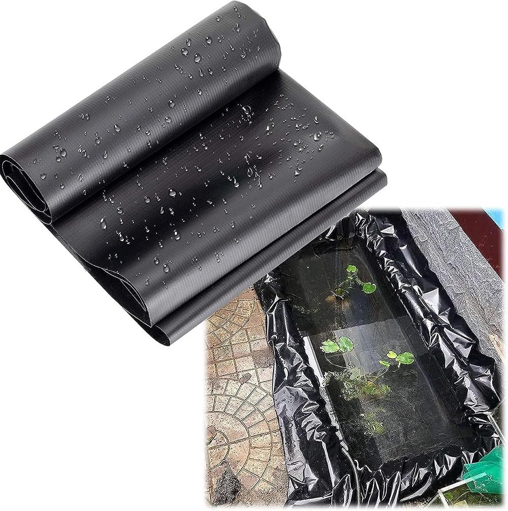 Outdoor Pool Liner Heavy Duty 2X4m 3M X 3M 5M X 5M 5M X 6M Flexible Pond Liner HDPE Material Koi Fish Film for Water Garden Water Flows River Slope Landscaping,3 * 3m