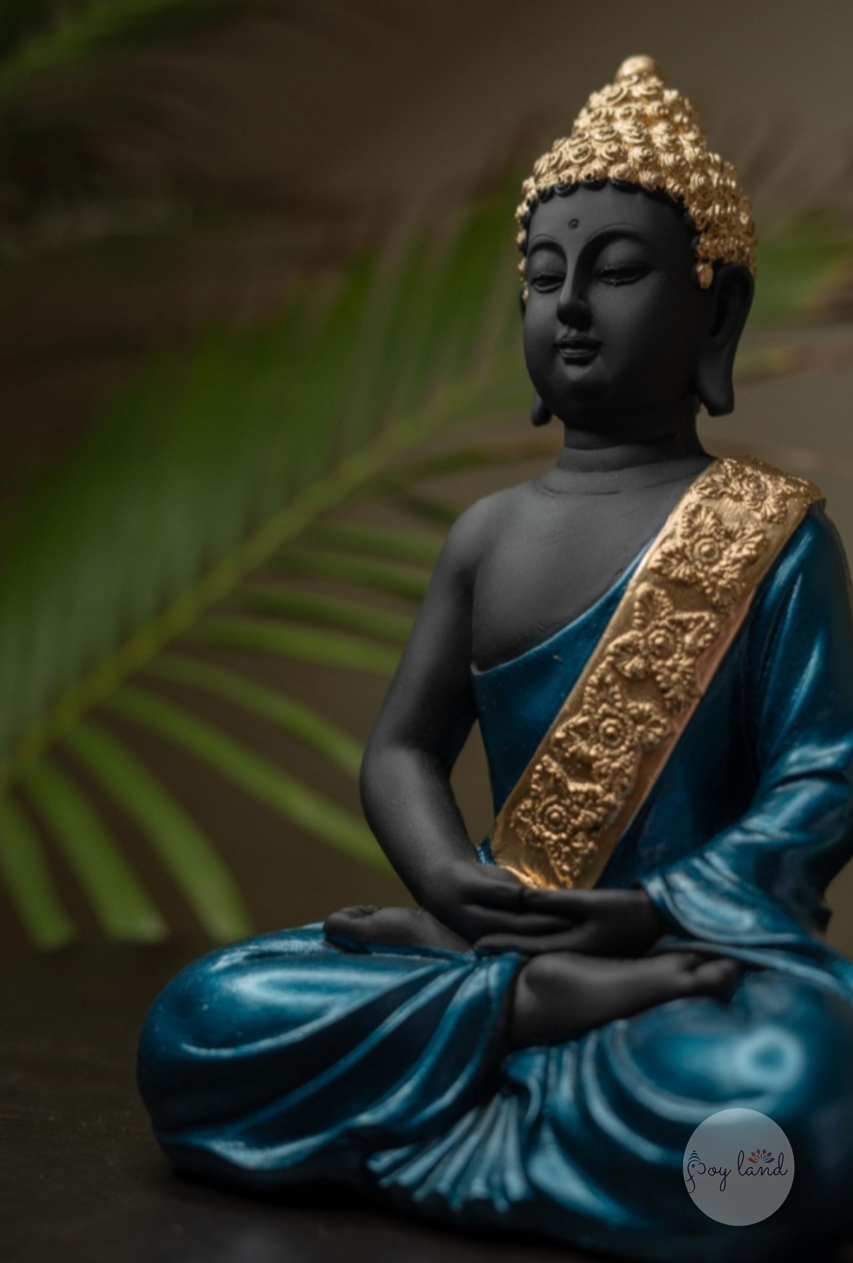 Sponsored Ad - JOY LAND Gift Items Premium Rare Handcrafted Polymarble Statue Lord Figurine/Idol (Ocean Blue Polystone Dhyan Buddha)