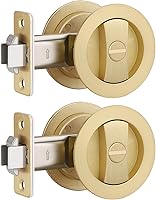 Vista 17 de EHOMEWARE Paquete de 2 herrajes negros para puerta de bolsillo, manijas de puerta de bolsillo de privacidad sin llave, cerraduras de puerta