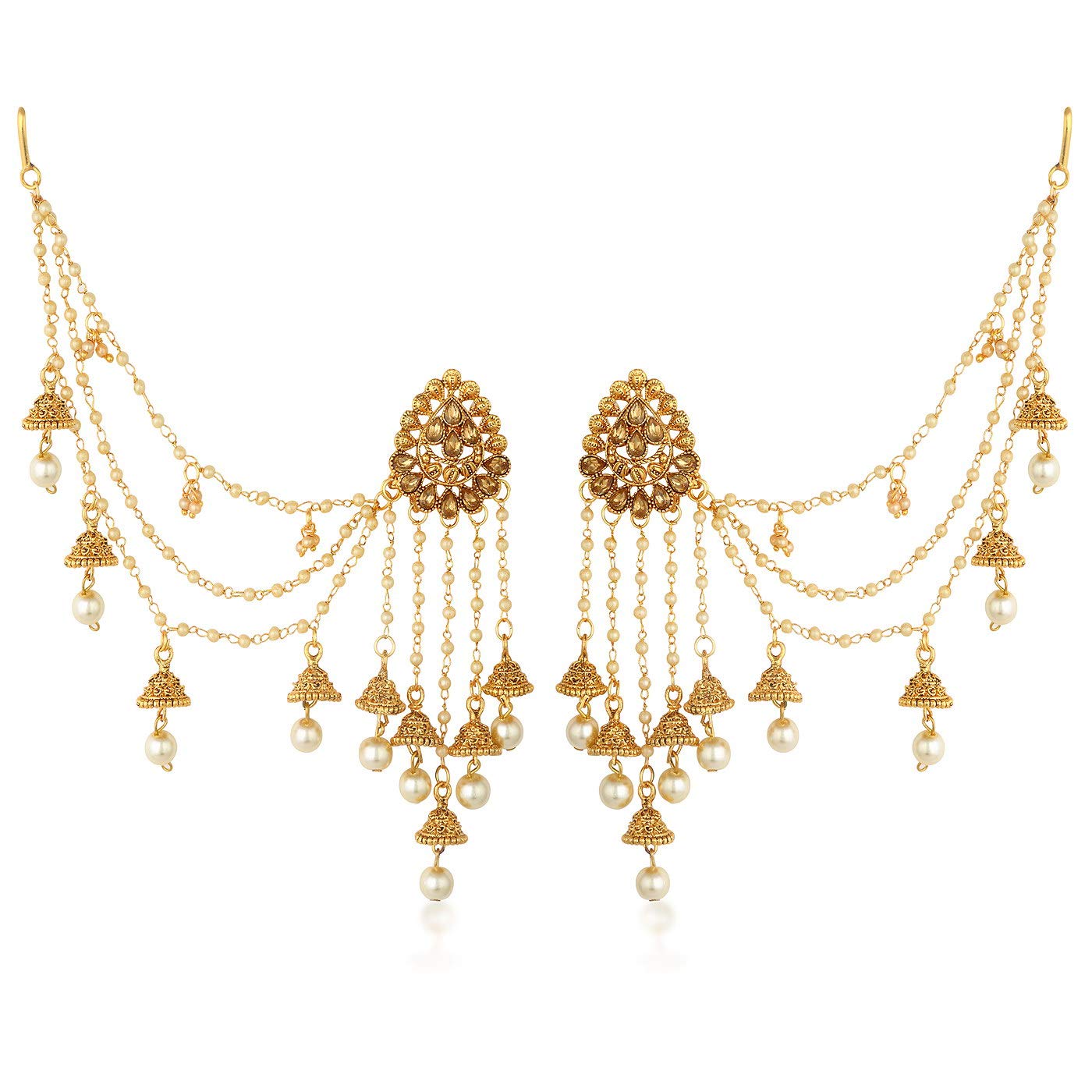 Sukkhi Traditional Brass Gold Plated Wedding Jewellery Bahubali Inspired Long Chain Jhumki Earrings for Women - Review, Price and Buying Guide