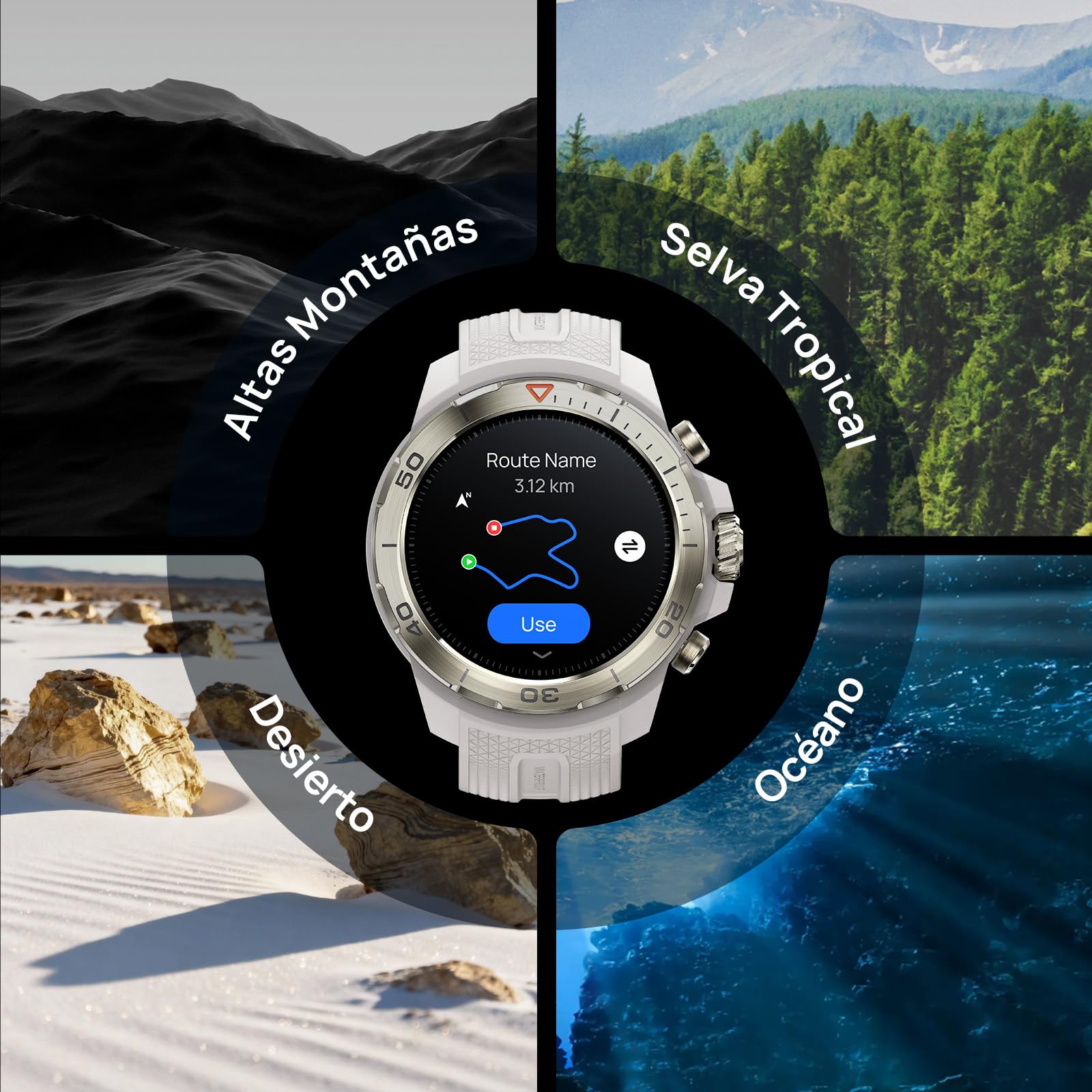 Mibro Watch GS Explorer 10ATM Impermeable, 2025 Nuevo Militar Reloj Inteligente Hombre con GPS,150 Modos Deportivos, Notificaciones, Altímetro, Barómetro, Smartwatch para Android iOS (Blanco)