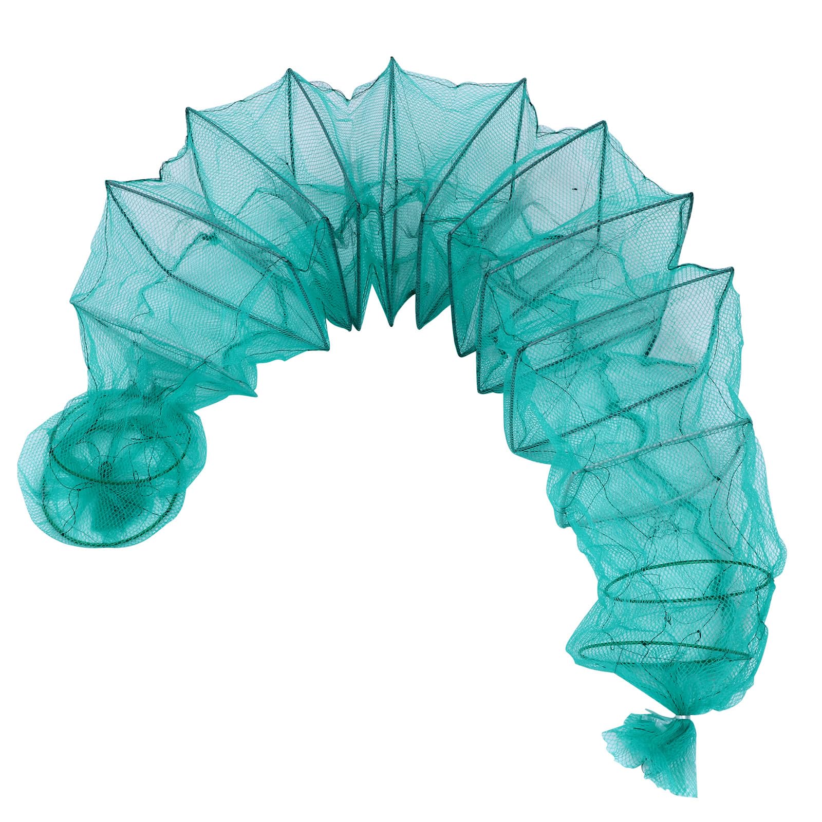 Healifty Portable Fishing Trap Net 3 Meter Large Mesh Cage 14-section Shrimp Crab Lobster Fish Cage for River and Outdoor Use