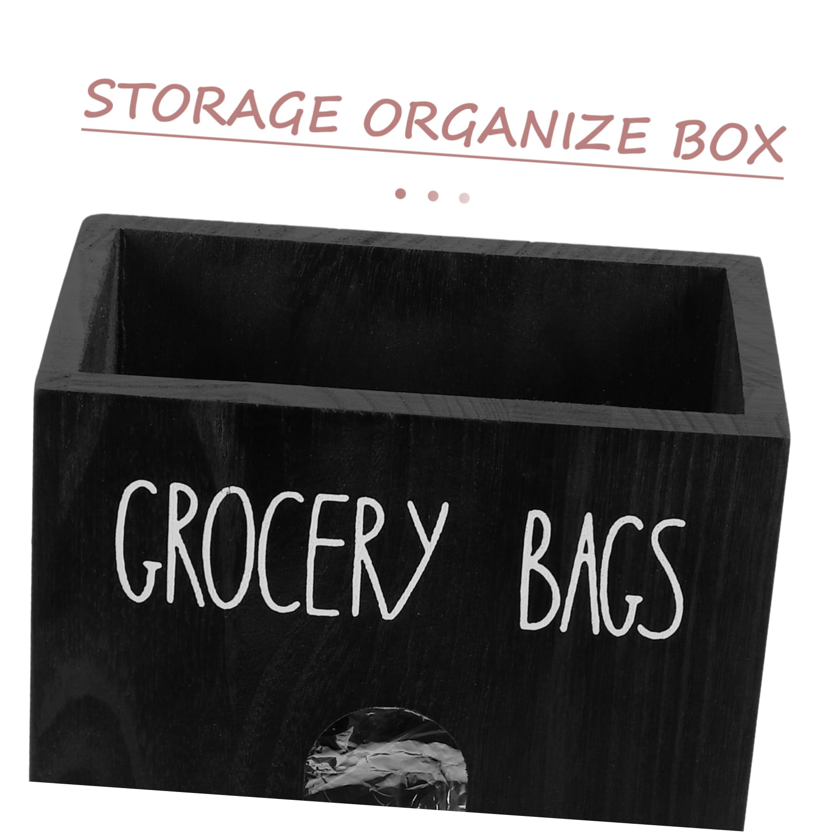 LABRIMP Dispensador De Bolsas De Basura De Madera Rústico Porta Bolsas De Basura Negro para Cocina Encimera Organizador De Almacenamiento