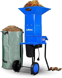 Landworks Leaf Mulcher Shredder Electric Green and Waste Management Heavy Duty 120V AC 11" Inch Cutting Blade .5" Inch Cut...