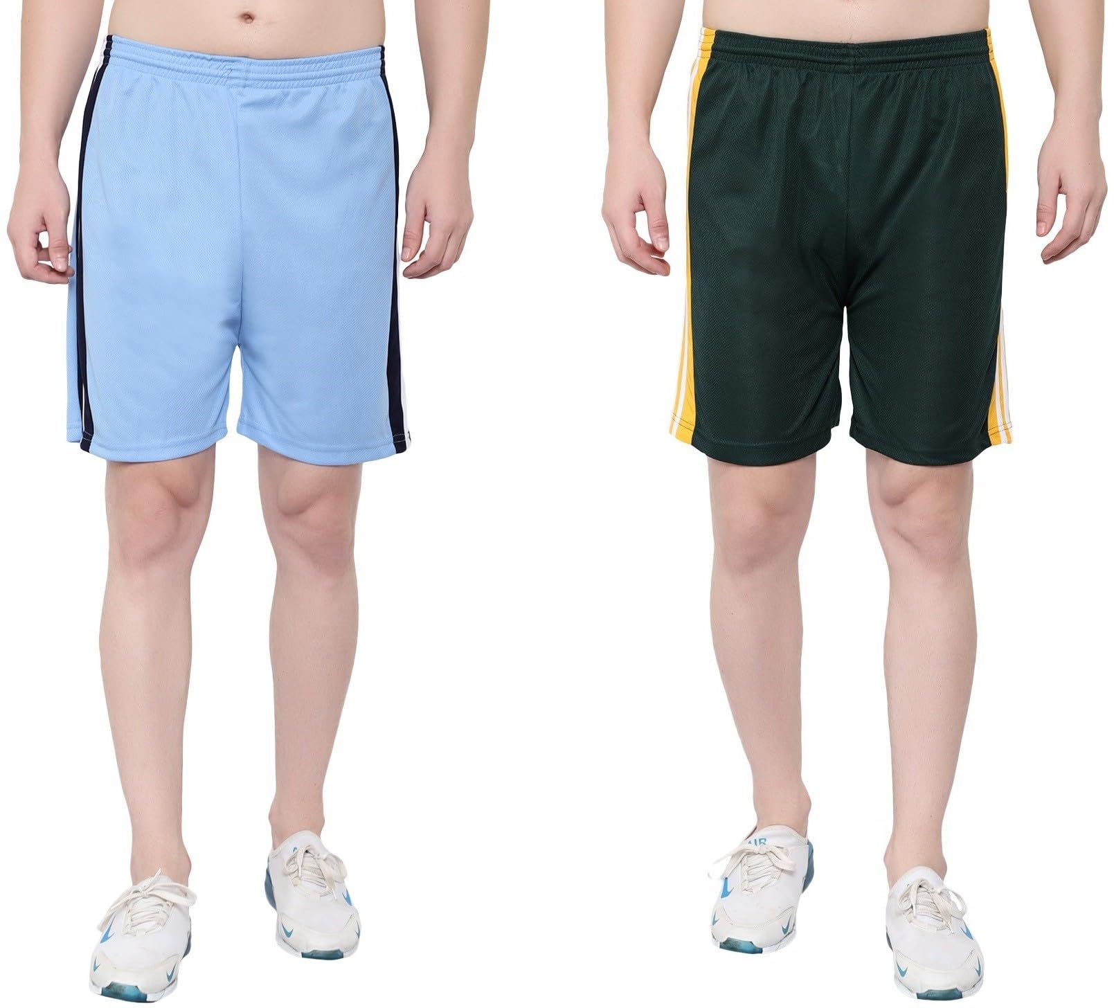 Striped Men Multicolor Regular Shorts S-JAL_725-Sky-Green-image-33