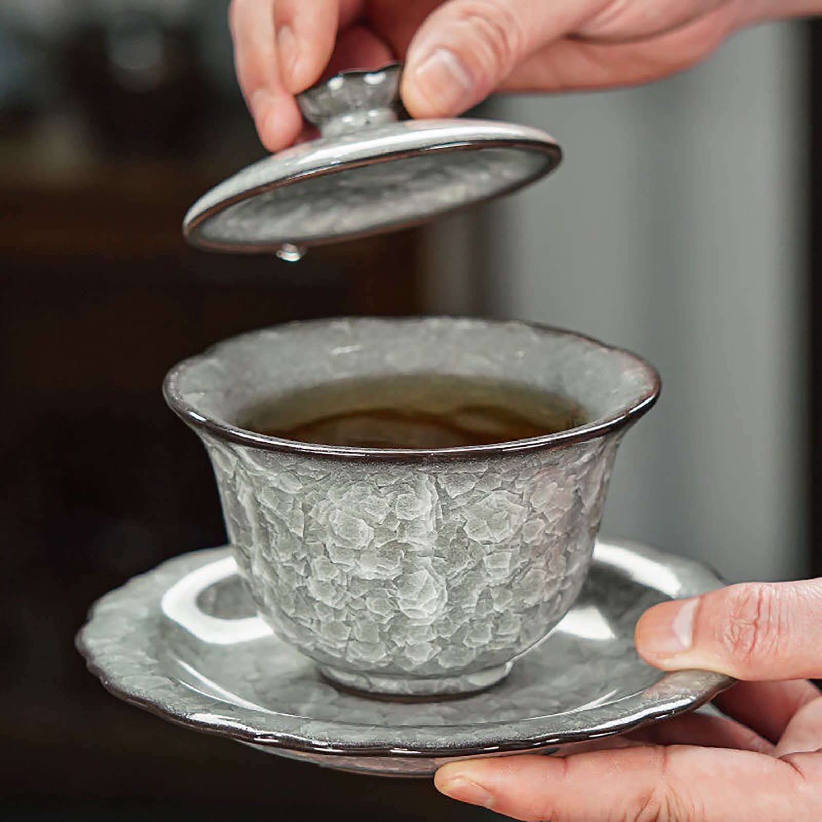 Miski, filiżanka do herbaty Gaiwan, chińska filiżanka do herbaty z pokrywką i spodkiem, ceramiczna filiżanka do herbaty Gaiwan, tradycyjna miska do herbaty Kungfu, prezent ，Filiżanka