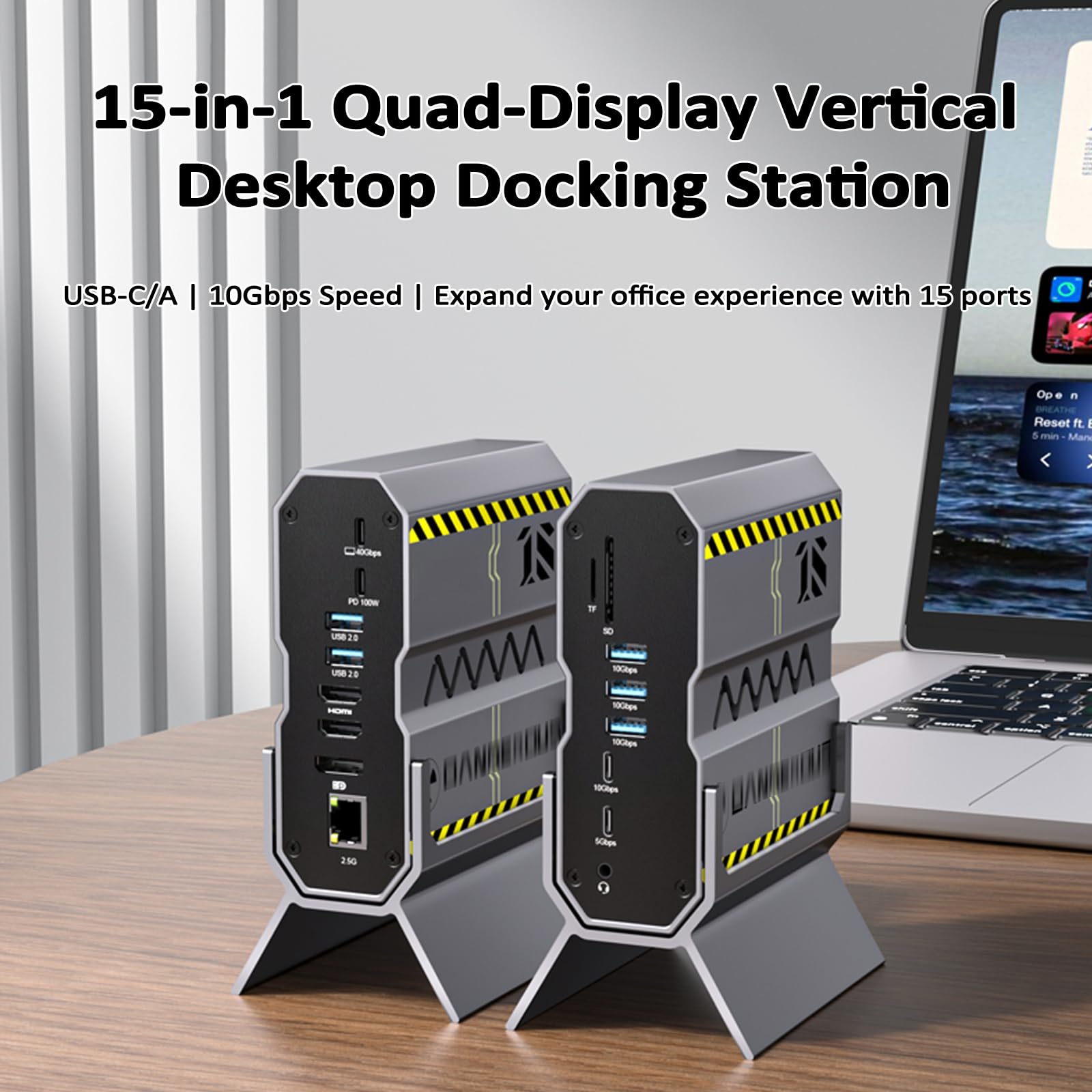 Switch USB Desktop, Docking Station USB 15 in 1, Doppio HDMI+DP, Risoluzione HD 8K a 60 Hz, modalità Multi-Display, Porta Ethernet 2.5G, Accesso Plug-And-Play, Regalo Perfetto per Il Fidanzato