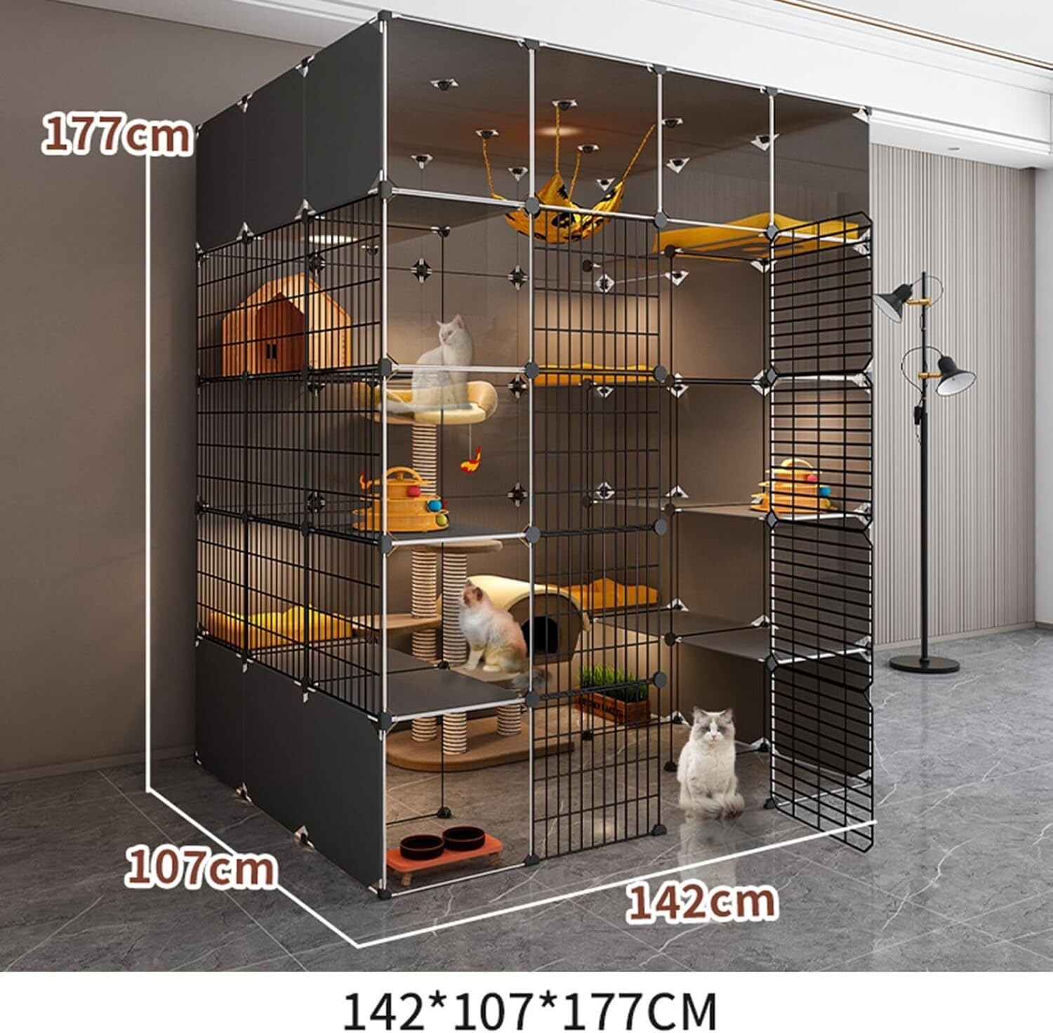 Meerschweinchenkäfig – klein, tragbar und großflächig(142*72*142cm)