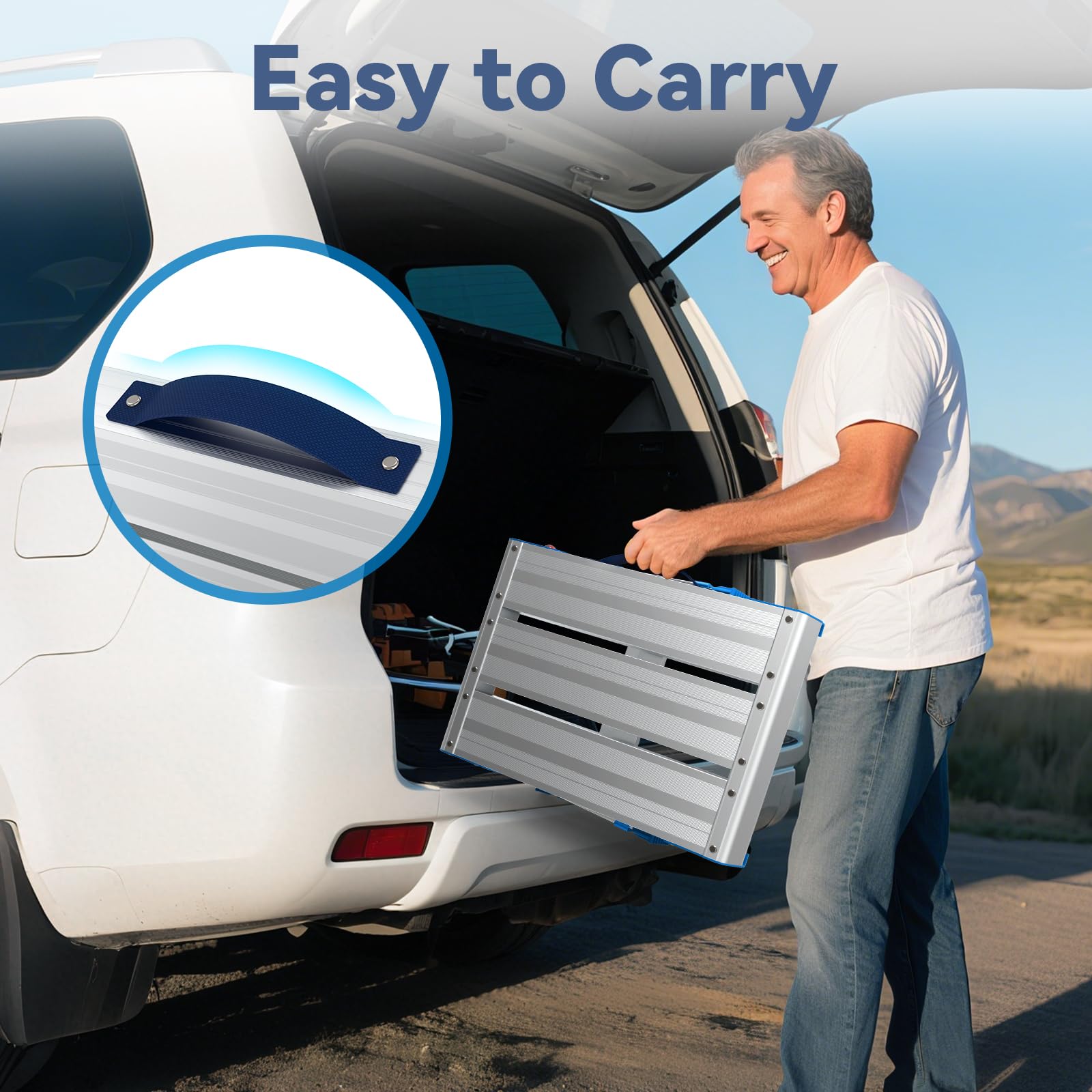 Work Platform 600 Lbs, Foldind Step Stool with One-Touch Automatic Fold, 3 Height Adjustment Step Platform, Perfect for RV Cleaning, Home Painting and Reaching High Places, Standard