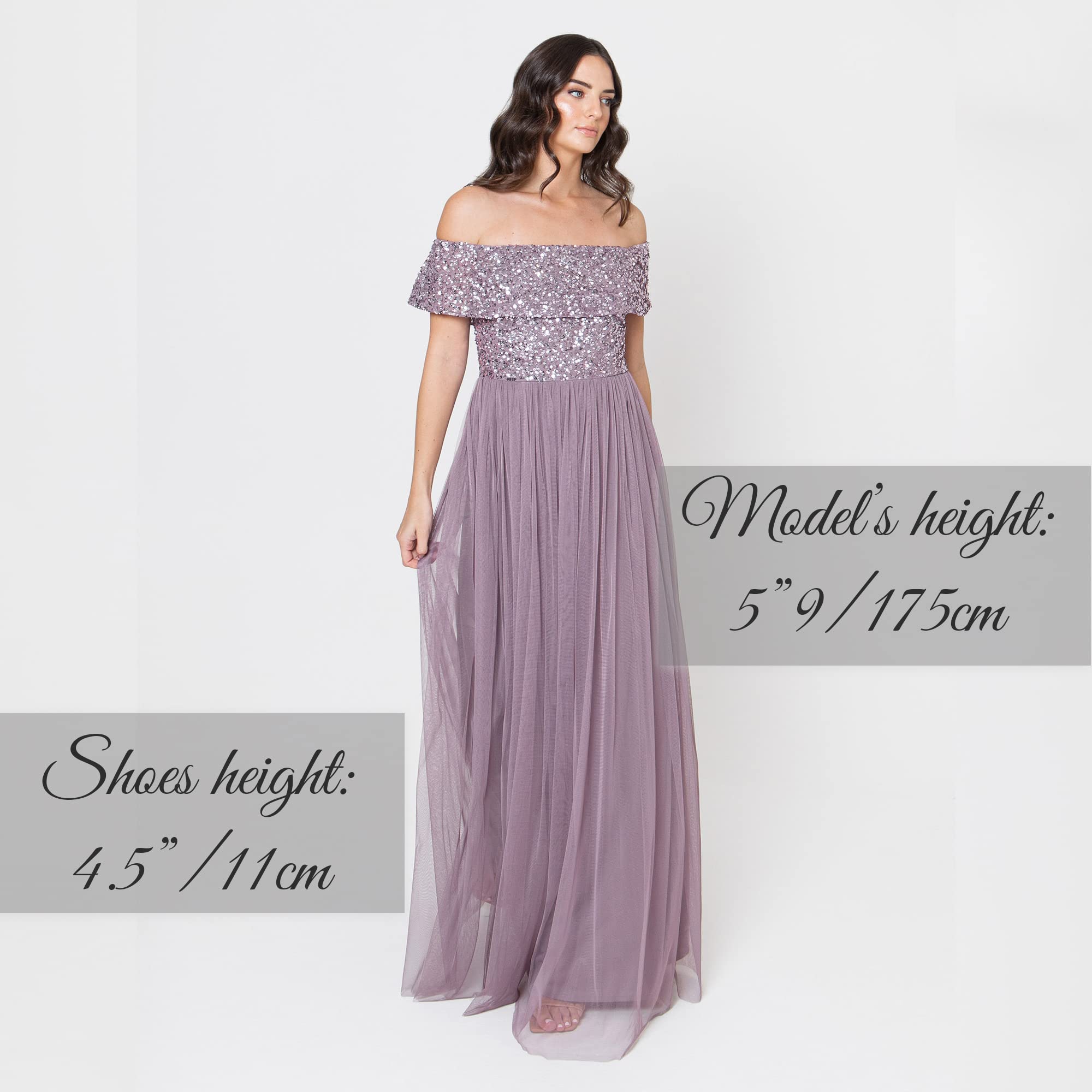 Maya Deluxe Maxi Abito Maya Bardot Vestito per Damigella d’Onore Donna