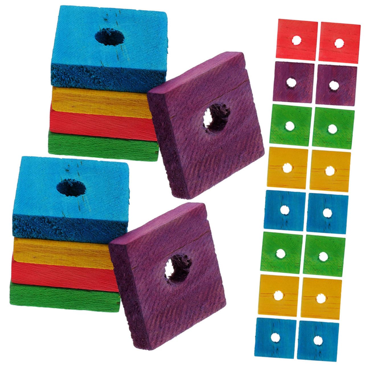 Kisangel 250piezas Juguetes De Madera para Pájaros Bloques para Masticar Juguetes para Periquitos y Aves Pequeñas para Desarrollar Habilidades y Mantener El