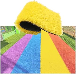Artificial Grass Turf Rolls, Synthetic Grass Turf Lawn Mat, Cuttable Playgrounds Decorative Fake Grass Carpet for Patio Balcony Outdoor Indoor (Color : Yellow, Size : 1x2.5m)
