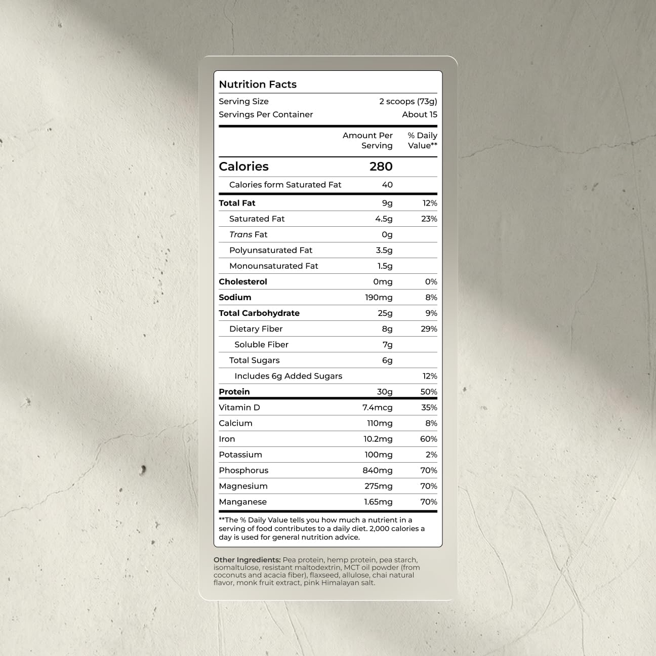 Blueprint Bryan Johnson Vegan Protein Meal Replacement – Plant Based Hemp Protein with 27g Protein Per Serving – Low Calorie, Chai Flavored Protein for Women & Men – Dairy Free– 15 Servings - Image 2