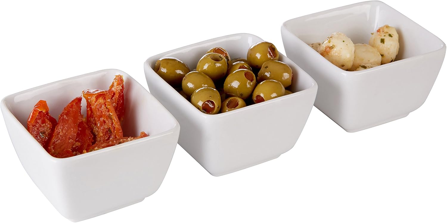 Premier Housewares Deep Square Entre Serving Dishes - White Porcelain, Set of 3, small - Image 3