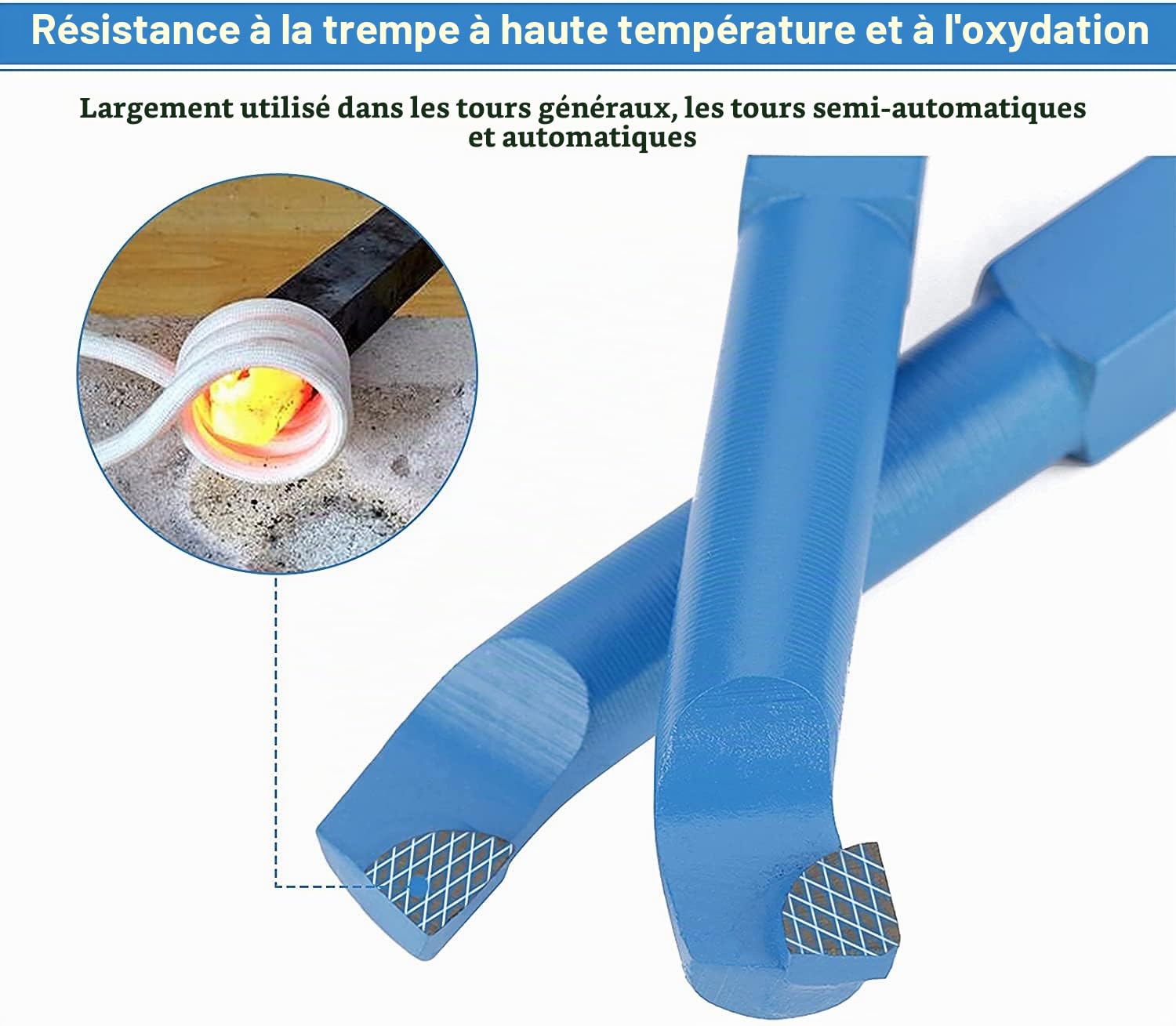 11Pcs Outils de tour Bits, Jeu d'outils De Tournage Outil de Tour en Carbure de Soudage Fraisage Coupe Tournage avec coffret en bois pour l'outillage de Tour en Métal 8 x 8 mm