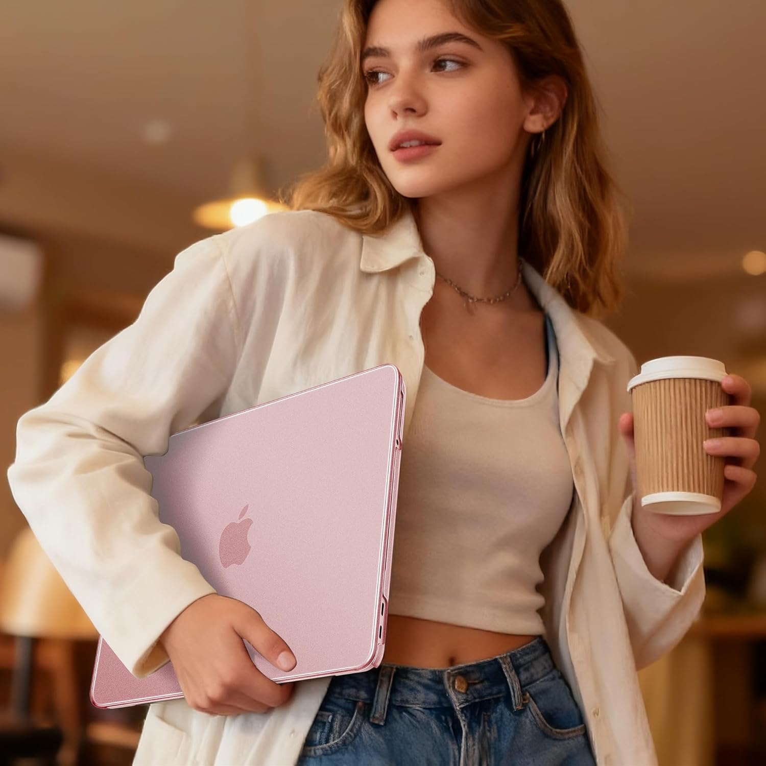 May Chen Compatible with MacBook Neo 13 inch Model A3404 2026 Release, Slim & Lightweigh Frosted Finish Protective Case with Keyboard Cover&Screen Protector, Frosted Blush