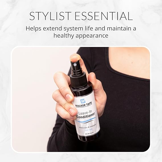 Walker Tape Leave-In Conditioner Spray 4 fl oz for Wig Installs, Lace Systems, Toupee Applications, Hair Tape Prep and Adhesive Strips Use Offering Detangling, Moisture, Frizz Control for Hair Systems