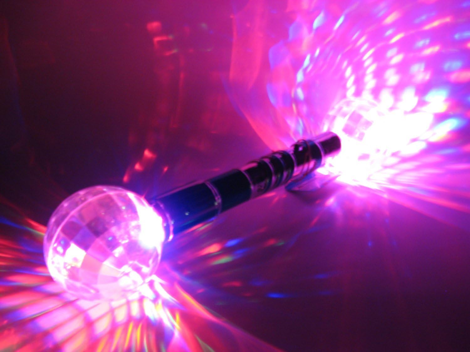 Amazing Light up Double Disco Ball Flashing Prism Light Wand