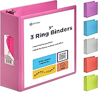 Vista 32 de Carpeta de 3 pulgadas con 3 anillas, color negro, con anillas inclinadas en D de 3 pulgadas, cubierta transparente con 2 bolsillos interiores