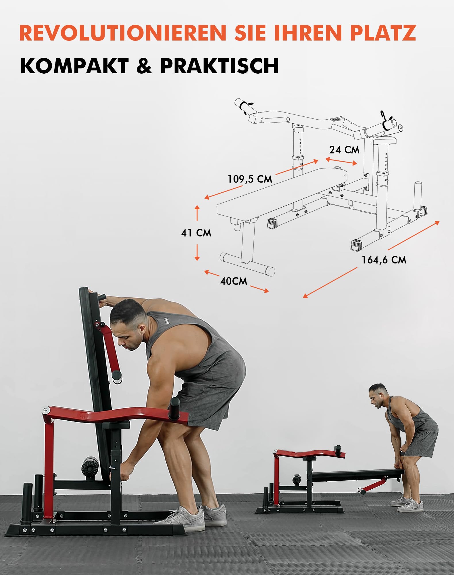 Brustpresse Maschine, Verstellbare Flach-/Schrägbank für Brusttraining, Schulterpresse Maschine mit anabhängigen Armhebeln, Chest Press Machine