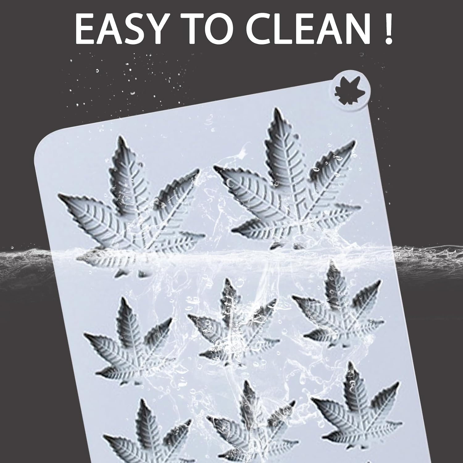Leaf Silicone Mold Trays, 2Pcs Nonstick Silicone Pot Leaf Mold, Maple Leaves Chocolate Molds for Baking Gummy Candy Soap Wax Melt Ice Butter Jello Lollipop, 11.7" x 6.9" x 1.0", 12-Cavity Each, Grey