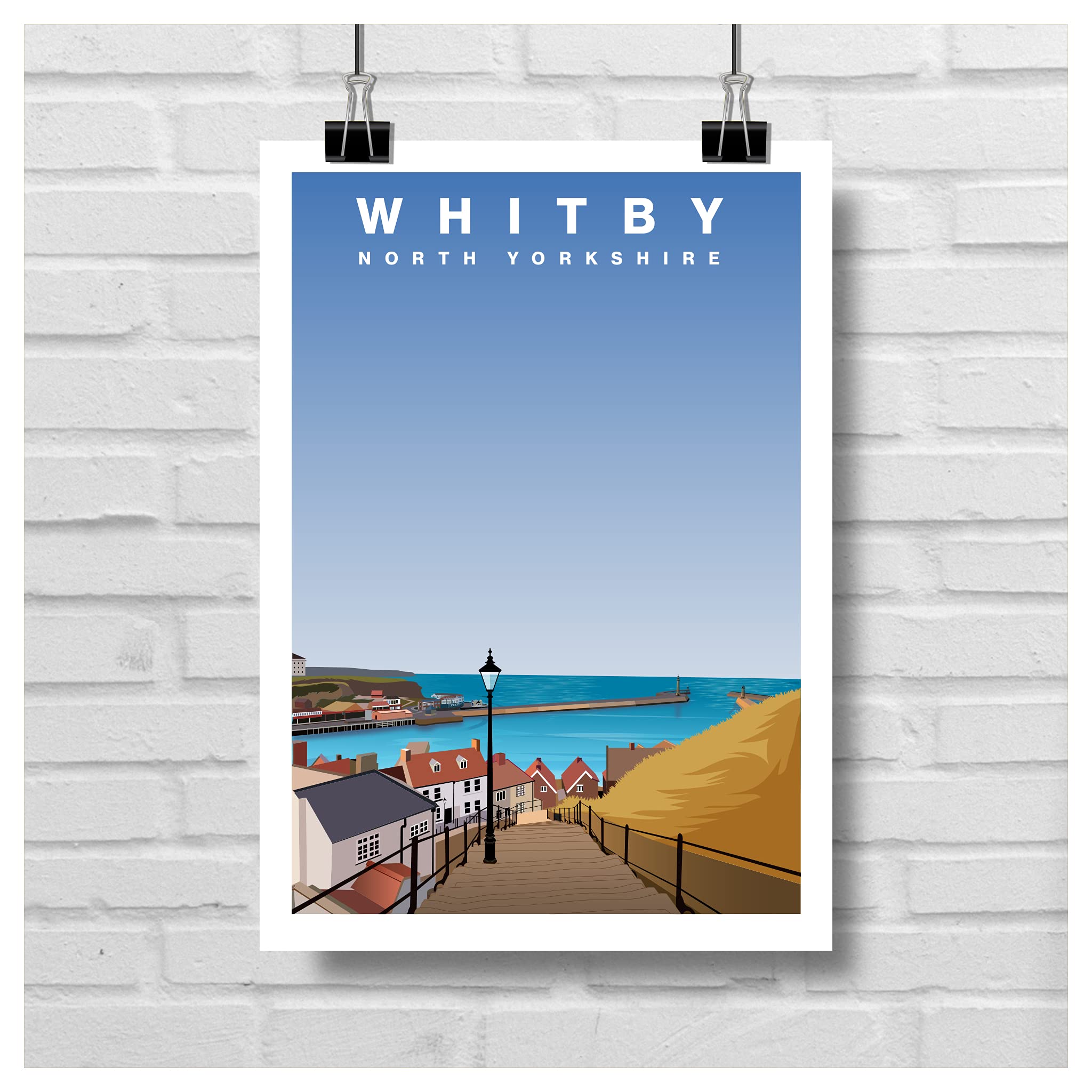 WHITBY North Yorkshire Wall Art Vintage Style Travel Poster Fine Art Print