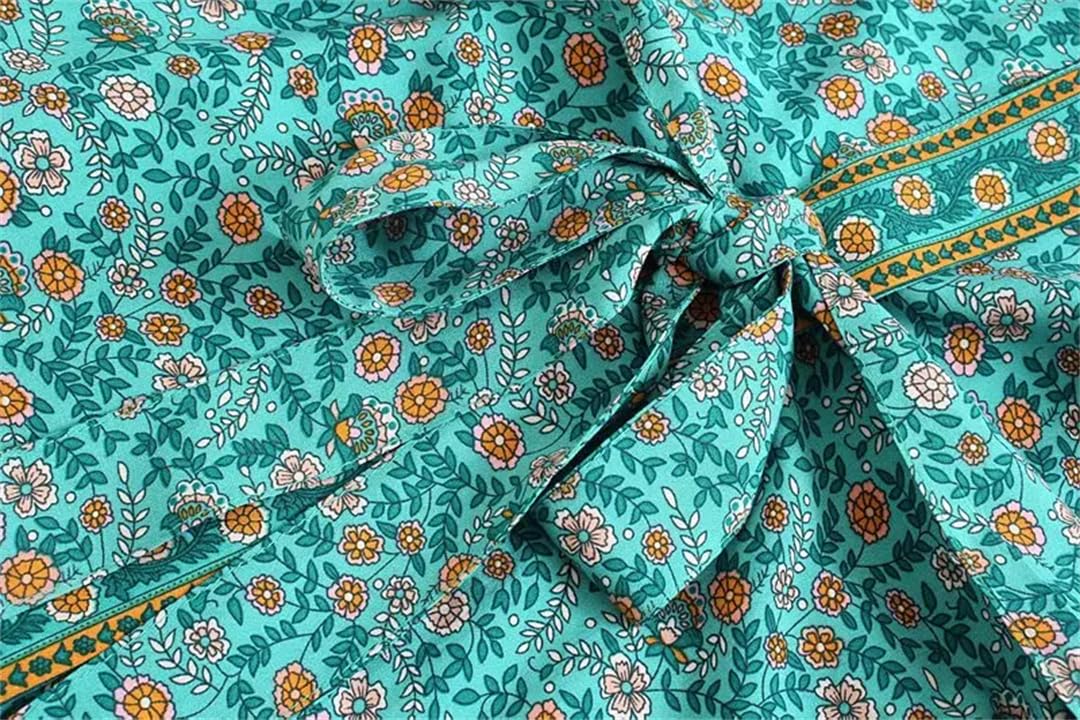 Disimlarl Kimono da spiaggia con stampa a pipistrello, da donna, con scollo a V, estivo, in rayon e cotone