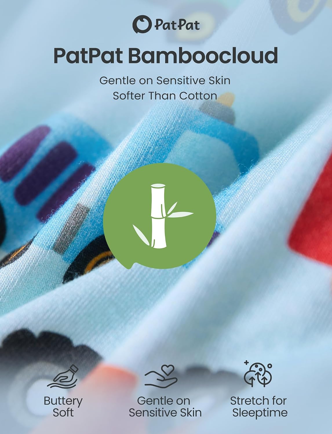PATPAT Bamboo Viscose Pajamas Sets for Boys Girls Kids Toddler, 3 Pack Shorts & Pants Sleepers, Ultra-soft Snug Fit Pjs 2-12Y