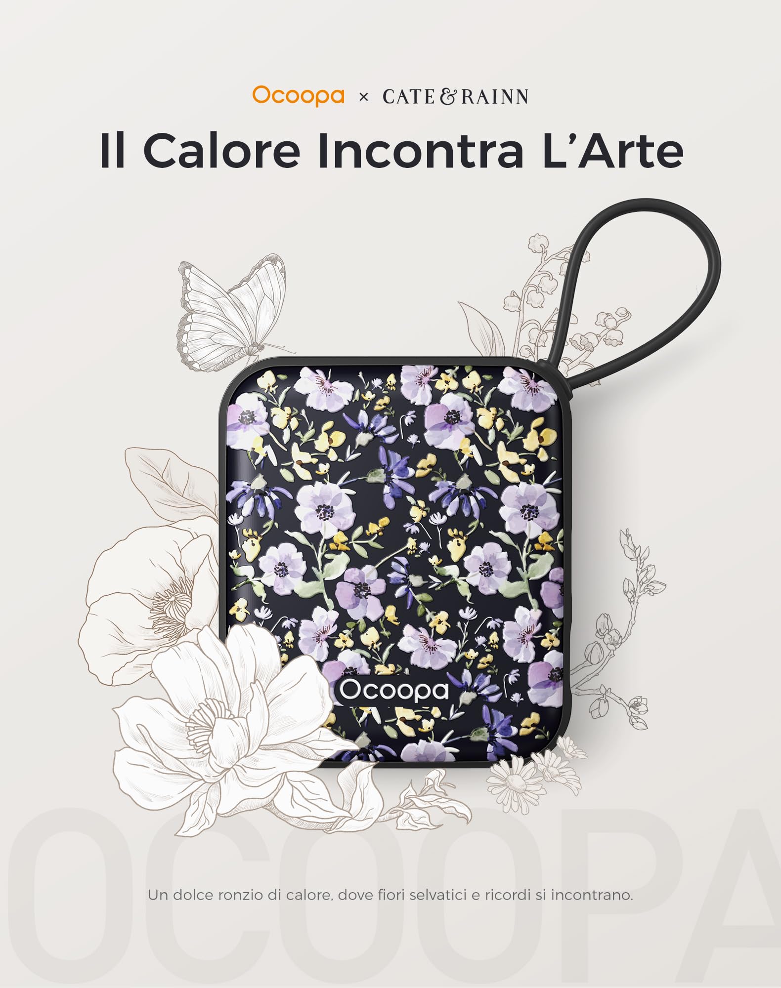 OCOOPA Scaldamani Elettrico 2 Pezzi, Portatile Scalda Mani USB Ricaricabile 4000mAh, 3 Livelli fino a 52°C, Utile Regalo di Natale, Ideale per Sci Invernale, Viaggi e Attività all’Aria Aperta,UT5 Nano
