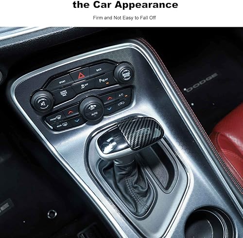 Miniatura 6 de Cubierta de la perilla de la palanca de cambios, protector de manija, accesorios interiores compatibles con Dodge Challenger Charger 2015-2023 y