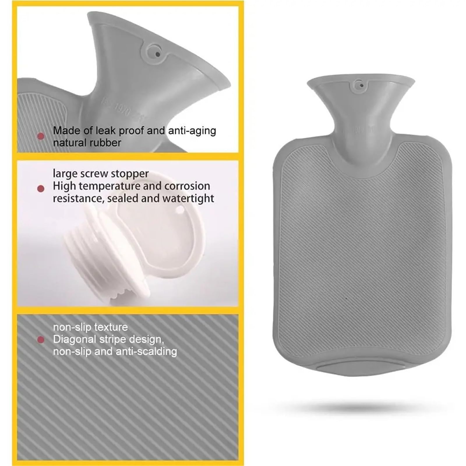 Bottiglia di Acqua Calda con Coperchio, 2 Pezzi Borsa for Acqua Calda Portatile in PVC, Morbida, scaldamani, coprivita in Peluche, Cintura riscaldante(Roze)