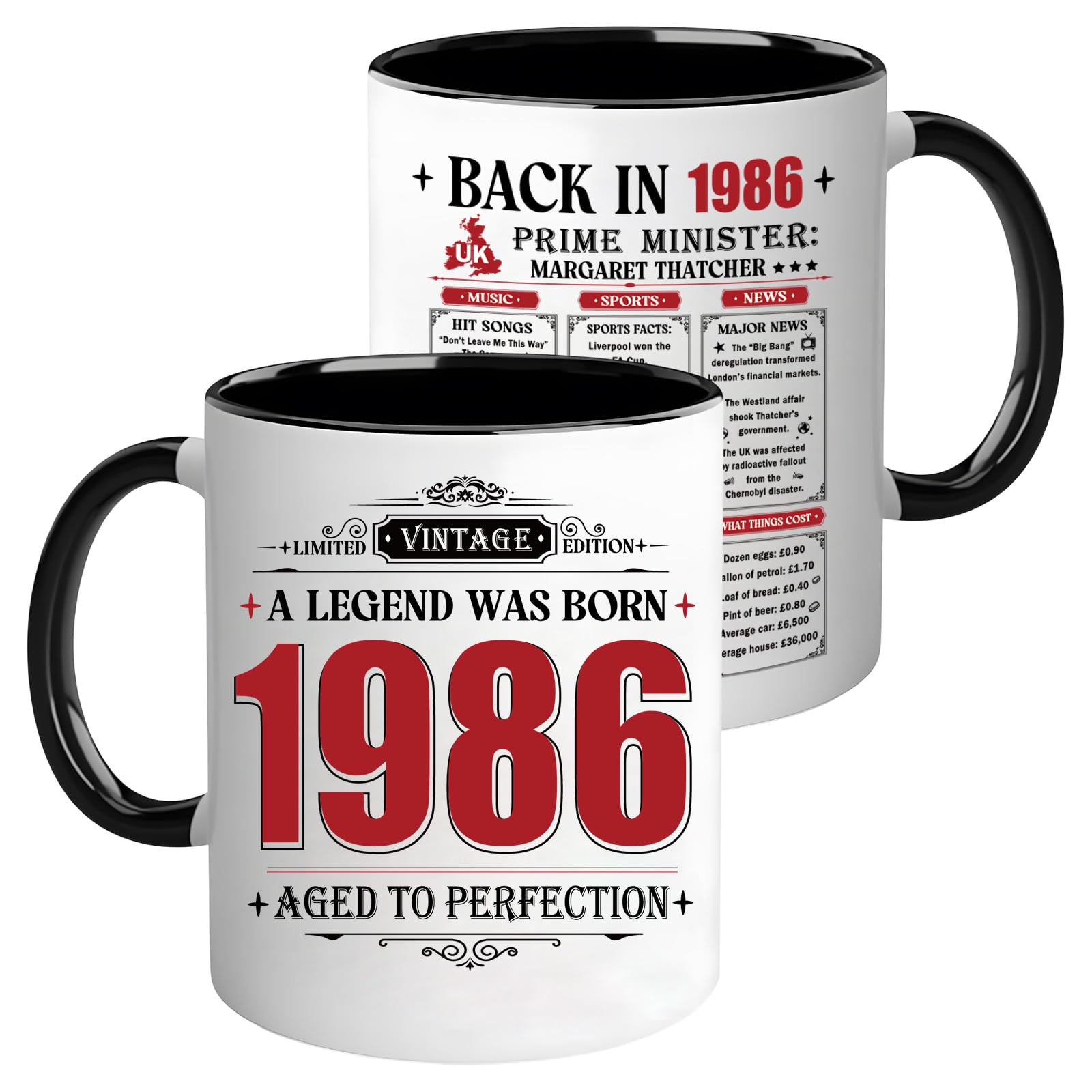 Luvart 40th Birthday Gifts for Men Women - Vintage Back in 1986 Coffee Mug Turning 40 Year Old Birthday Gift Ideas for Men Women Him Her Mom Dad Wife Husband Friends Coworkers