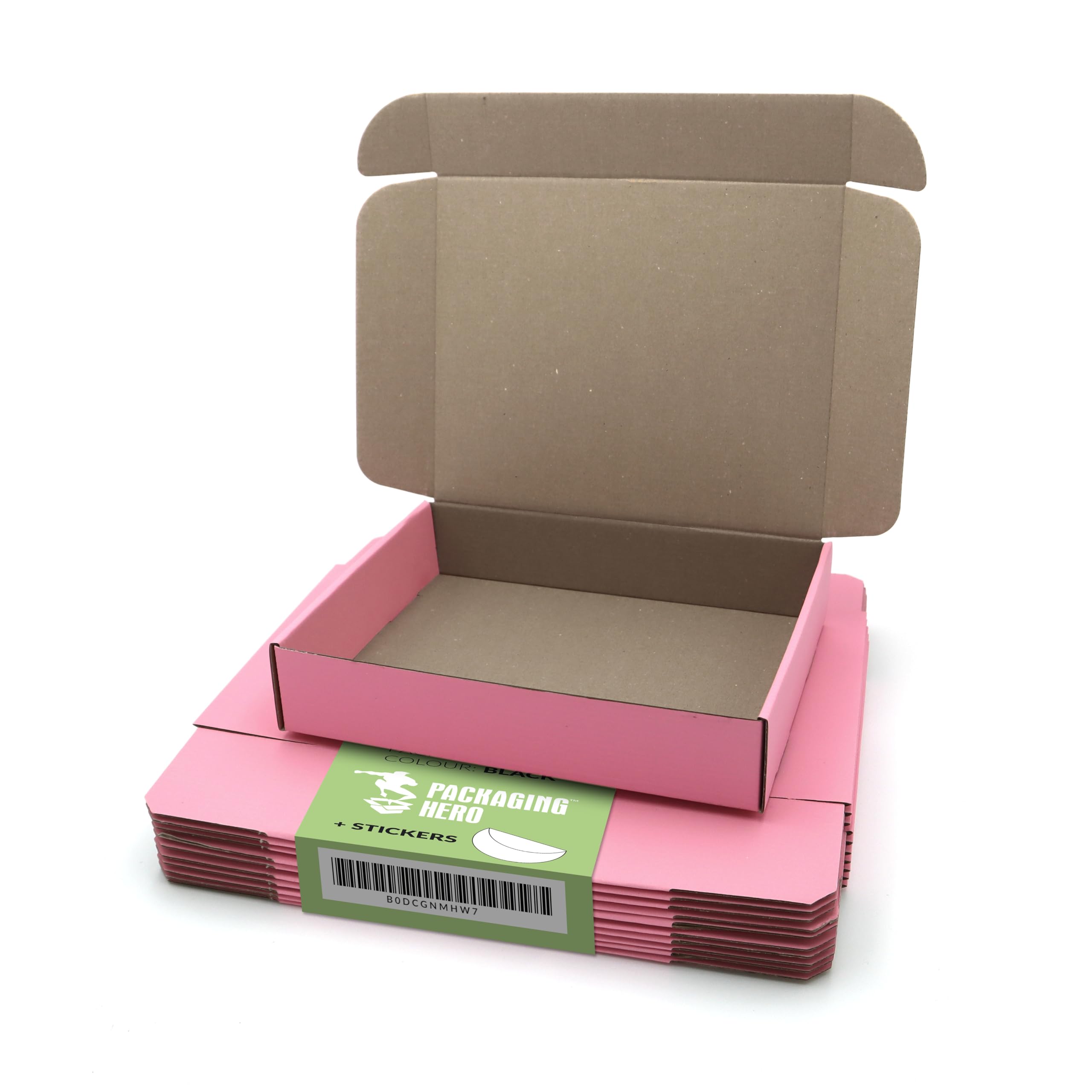 PACKAGING HERO Premium Cardboard Postal Boxes, 25 x 20 x 5 cm (approx. 9.8 x 7.9 x 2 inches), Pink Gift Boxes for Packaging, Shipping Box Mailers, Pack of 10.