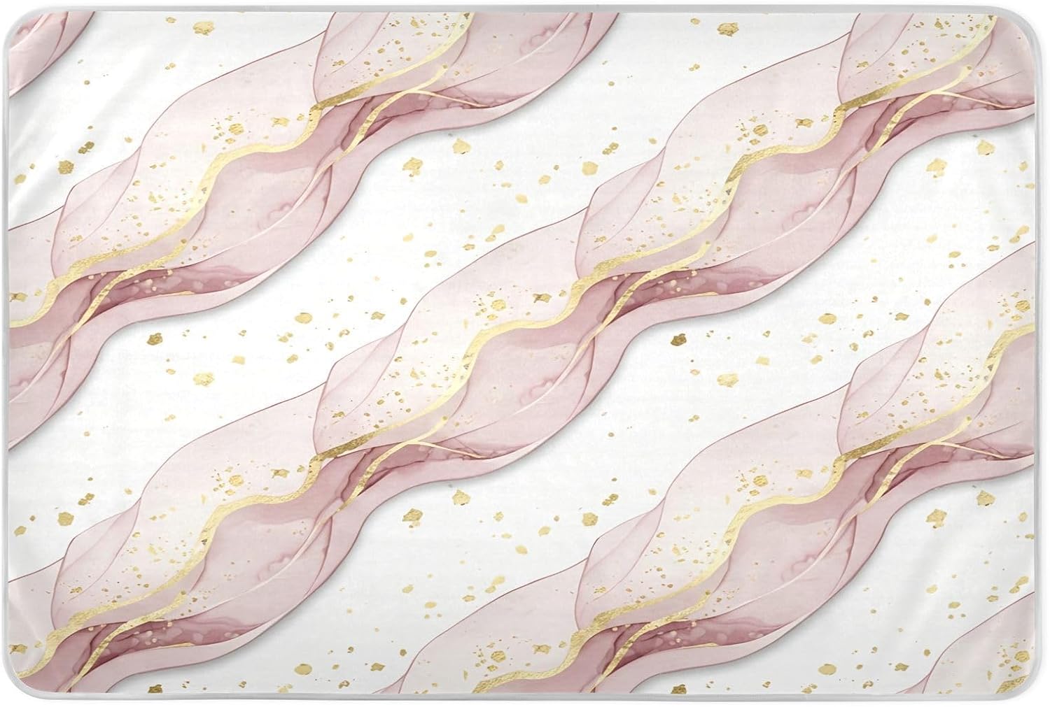 CEBUGI 34” x 52”Washable Underpads Heavy Absorbency Waterproof Incontinence Bed Pads Rose Golden Marble Texture Pee Pads for Adults Kids and Baby