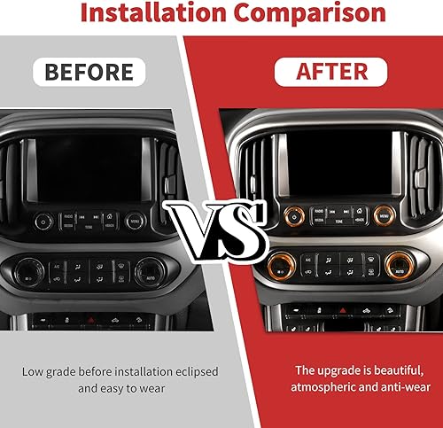 Miniatura 7 de Jimen Compatible con Chevrolet Colorado 2014-2022 8 piezas de consola central botón de CA de volumen de audio y señal de giro e interruptor de