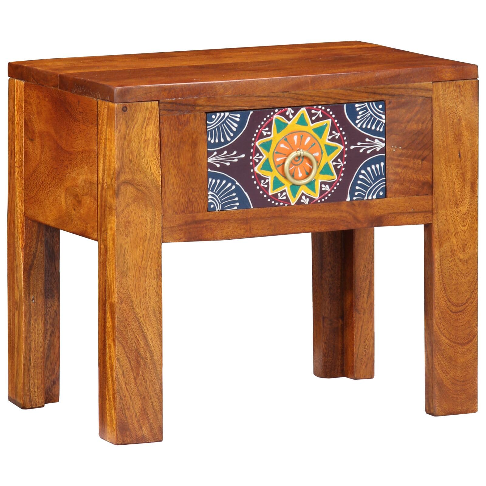 SXZenSpace 4016511 Side Table 40x30x36 cm Solid Wood Acacia - Modern Nightstand End for Home Bedroom Living Room Easy Assembly Hallway Coffee