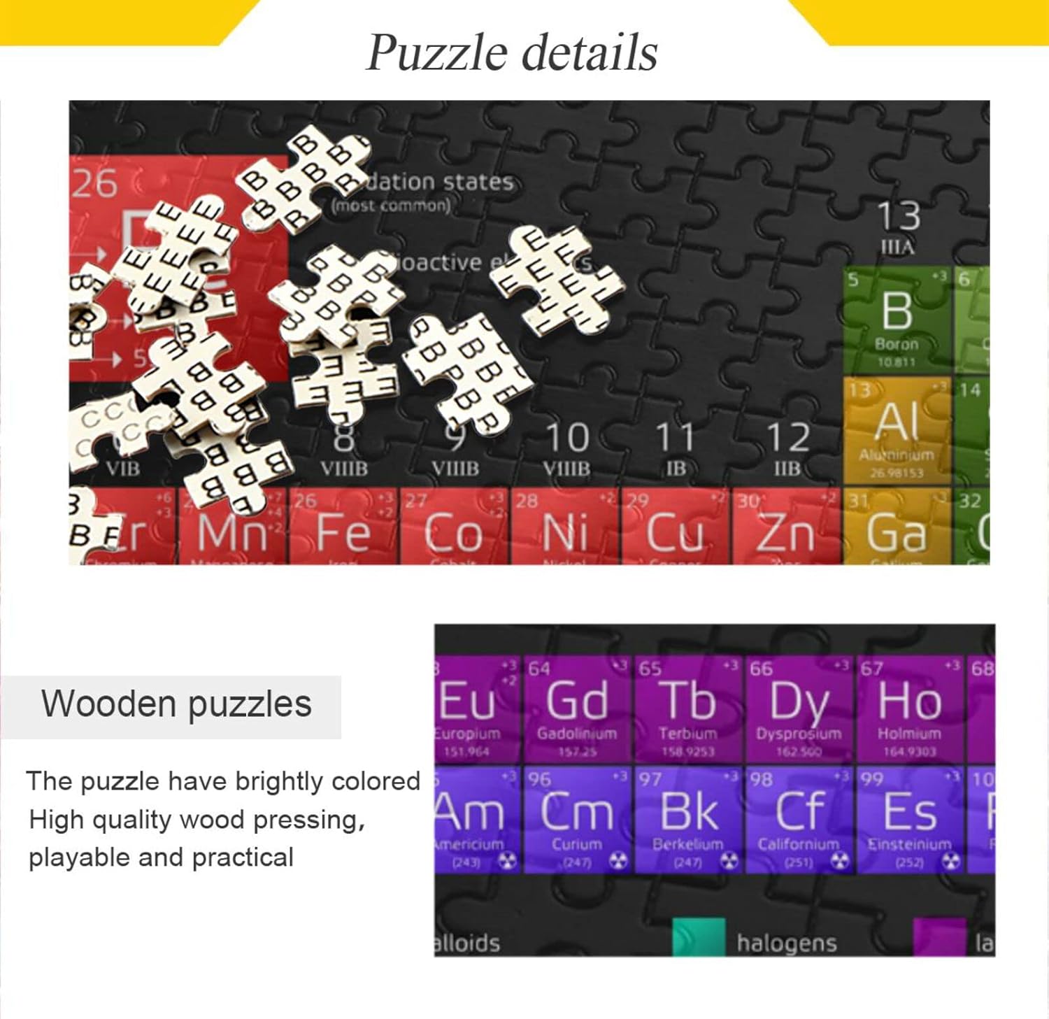 Periodic Table Jigsaw Puzzles for Adults 1000 Piece, Puzzles 1000 Pieces for Adults Challenging Kids Teens Family Puzzle Game